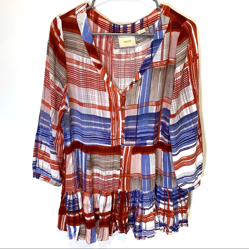 Anthropologie Maeve Lila Tunic Top L